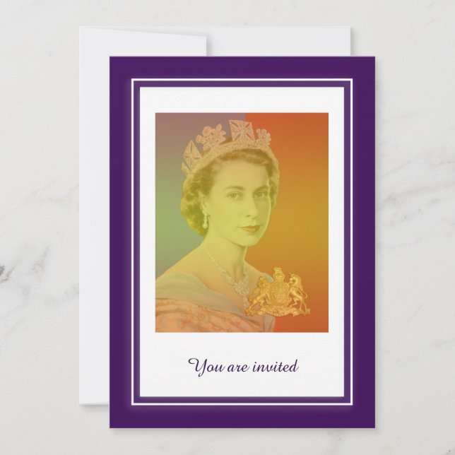 Invitation Règne de la Reine Elizabeth II (Devant)