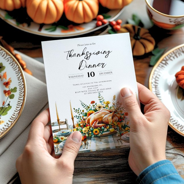 Invitation Regroupement familial Thanksgiving Dîner (Créateur téléchargé)