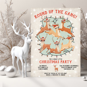 Invitation Reindee Noël adulte ou enfant fête de vacances