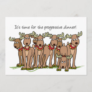 Invitation Reindeer Dîner Progressif