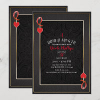 Reine de coeur noir et rouge douche de mariage