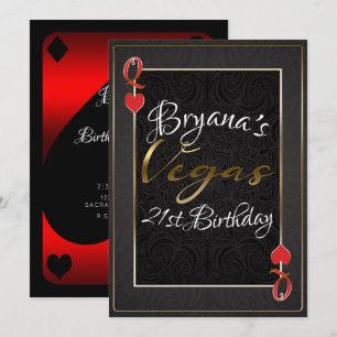 Invitation Reine Rouge et Noire de Cœur Vegas 21e Anniversair
