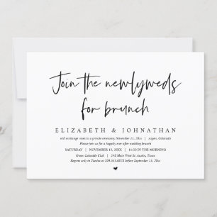 Invitation Rejoignez les jeunes mariés pour le brunch d'élope