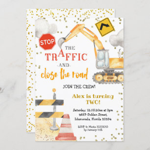 Invitation Rejoignez l'Invitation d'anniversaire de la constr