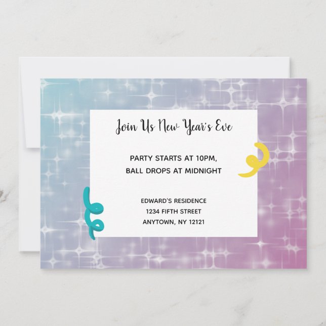Invitation Rejoignez-nous pour l'invitation du Jour de l'An P (Dos)