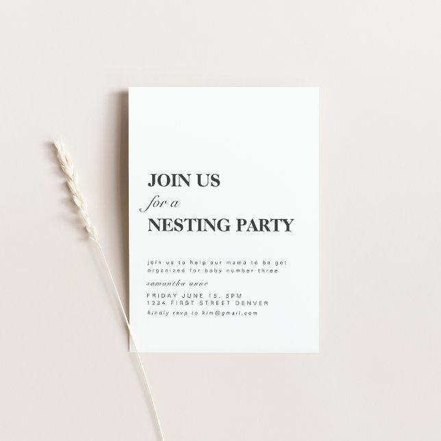 Invitation Rejoignez-nous pour une fête de nidification (Créateur téléchargé)