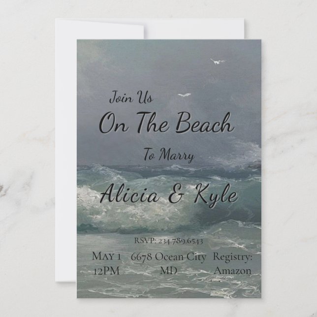 Invitation Rejoignez-Nous Sur L'Invitation De Mariage De Plag (Devant)