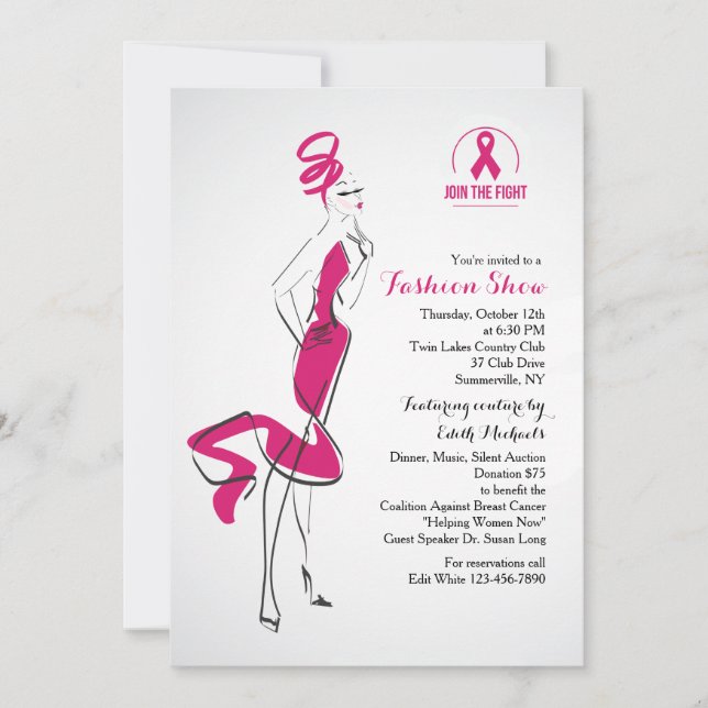 Invitation Rejoindre l'invitation du Fight Fashion Show (Devant)