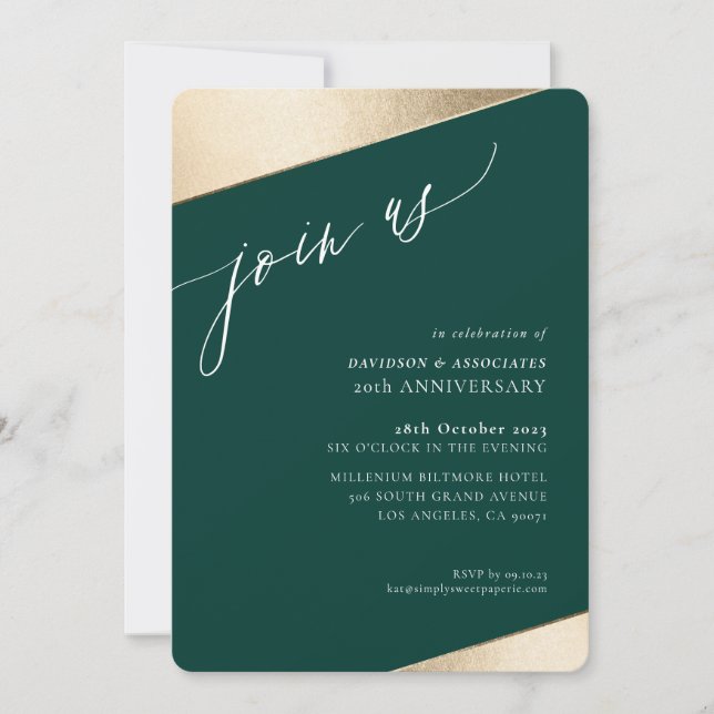 Invitation REJOINDRE US calligraphie classe d'or formel bord  (Devant)