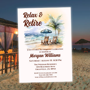 Invitation Relax et Retire Chaise de plage Tropical Retraite