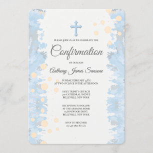 Invitation religieuse bleue fidèle