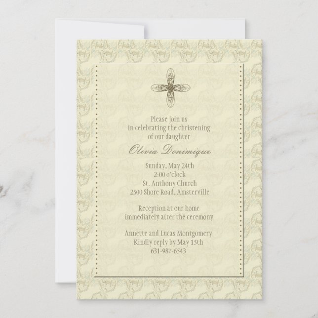 Invitation religieuse croisée d'or (Devant)