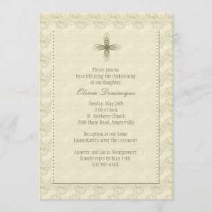 Invitation religieuse croisée d'or
