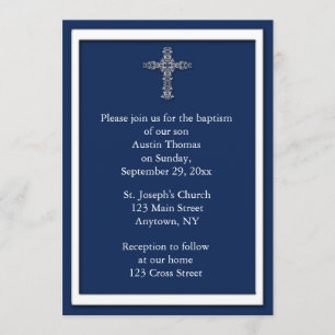 Invitation religieuse de bleu marine