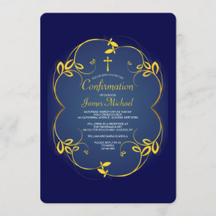 Invitation religieuse de bleu royal