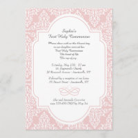 Invitation religieuse de vrille rose