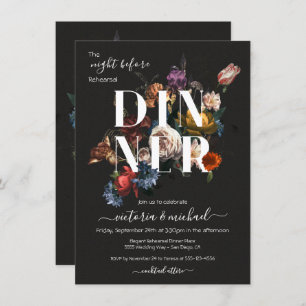 Invitation Rembrandt Floral Dark & Moody Reply Dinner
