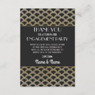 Invitation Remerciement Fiançailles Mariage Années 20 Fête Me