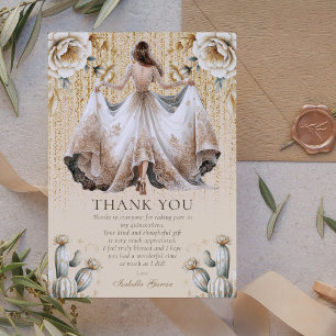 Invitation Remerciement personnalisé de Quinceañera Luxe Ivoi