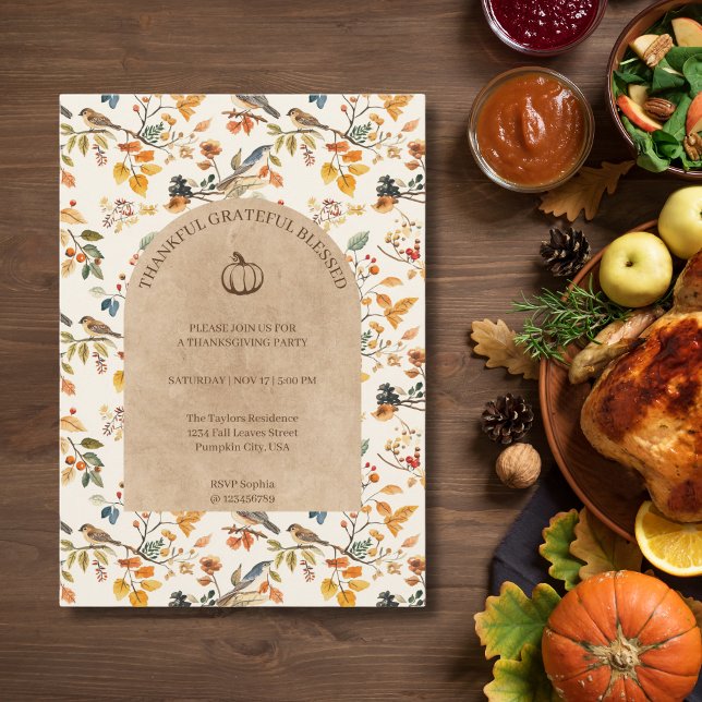 Invitation Remerciements à la Soirée de Thanksgiving (Créateur téléchargé)