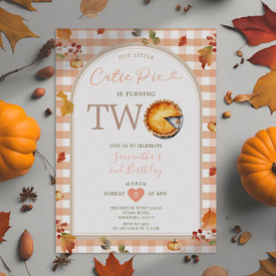 Invitation RemerciementsDonner Automne Cutie Pie En vichy 2e