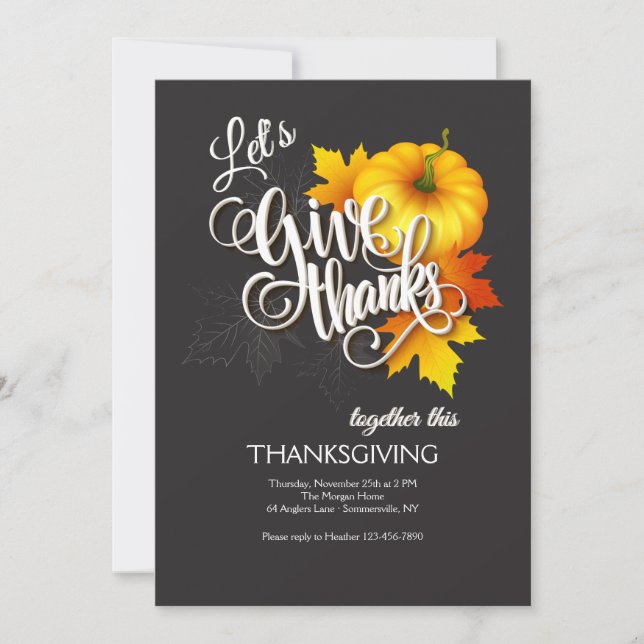 Invitation Remerciez Ensemble Thanksgiving (Devant)