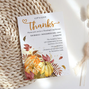 Invitation Remercions, Thanksgiving Dîner