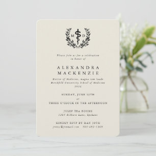 Invitation Remise des diplômes Oyster MD Asclepius + Couronne