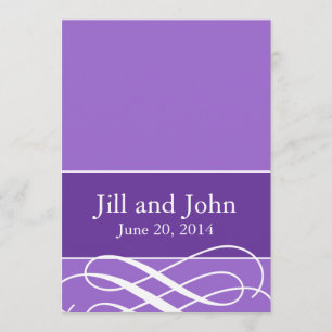Invitation Remous modernes épousant le lilas de pourpre