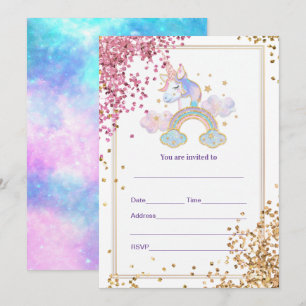 Invitation Remplir l'invitation de licorne