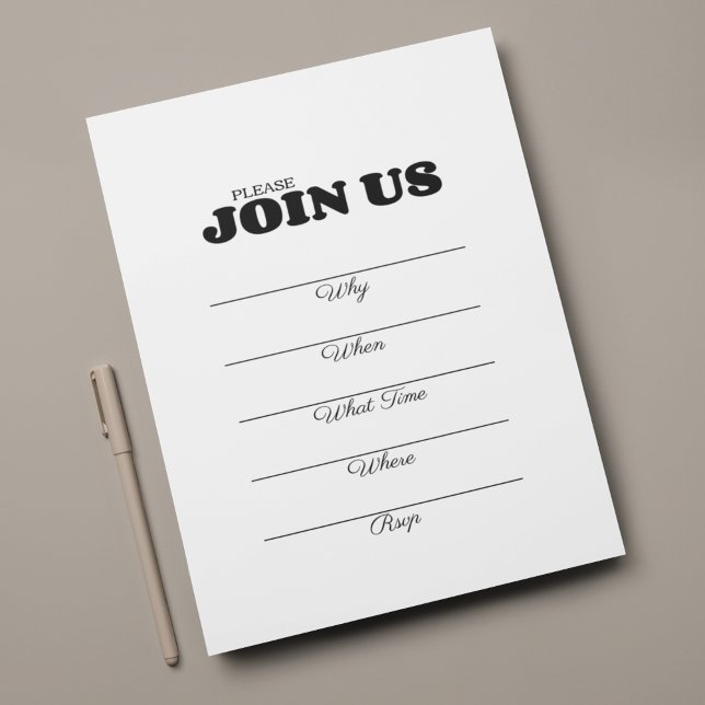 Invitation Remplissage manuscrit en typographie noire polyval (Créateur téléchargé)