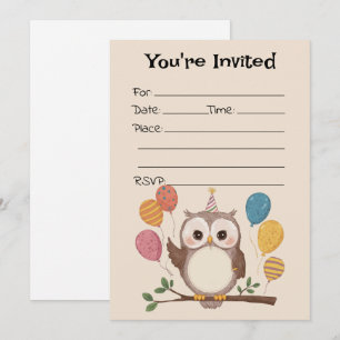 Invitation Remplissez L'Invitation Anniversaire De La Chouett