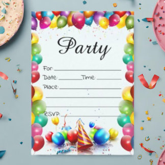 Invitation Remplissez L'Invitation D'Anniversaire Vierge