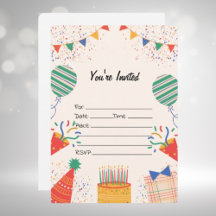 Remplissez L'Invitation D'Anniversaire Vierge