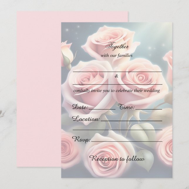 Invitation Remplissez L'Invitation Florale Du Mariage Blanc (Devant / Derrière)
