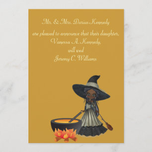 Invitation "Remuant une sorcière d'Afro-américain de mariage"