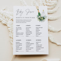 REMY Whats In Your Purse Baby shower Game Card
