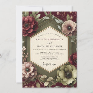 Invitation Renaissance Bourgeonneuse Mariage Marron