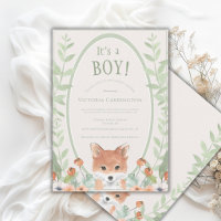 Renard animal mignon aquarelle verdure bébé