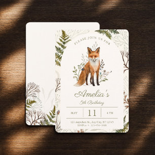 Invitation Renard et Fougère Botaniques de la Forêt Fantaisis