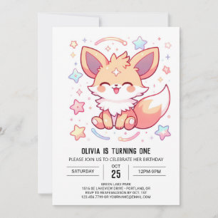 Invitation Renard forestier enchanté 1er anniversaire