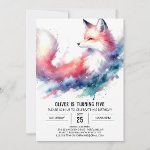Invitation Renard rustique bohémien