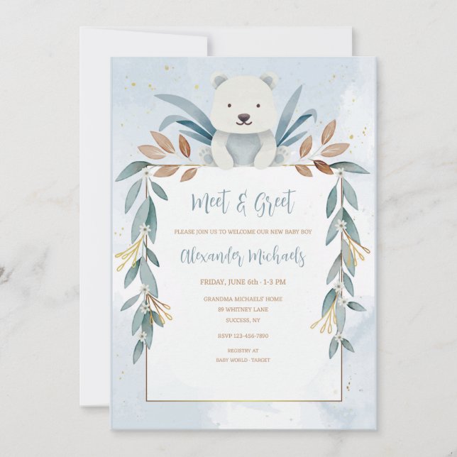 Invitation Rencontre avec un bébé garçon  (Devant)