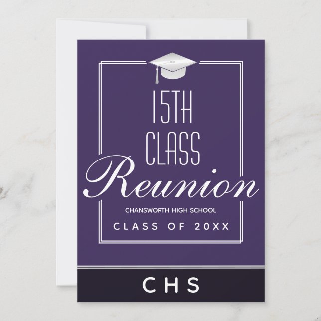 Invitation Rencontre moderne violet noir 15e classe (Devant)