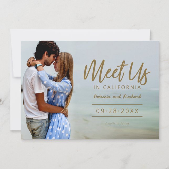 Invitation Rencontrez-Nous Dans Mariage Destination Enregistr (Devant)