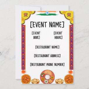 Invitation Rendez-vous restaurant indien et inauguration