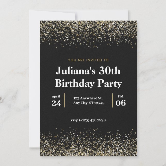 Invitation Rendre 30 belle élégante anniversaire argent (Devant)