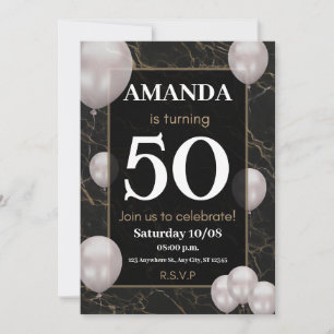 Invitation Rendre 50 belle élégante anniversaire argent
