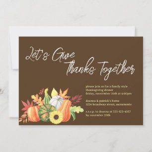 Invitation Rendre grâce ensemble Citrouille Thanksgiving