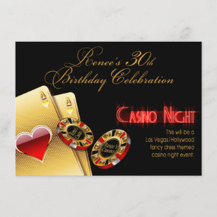 Invitation Renee Vegas Casino Night 30th Birthday Party